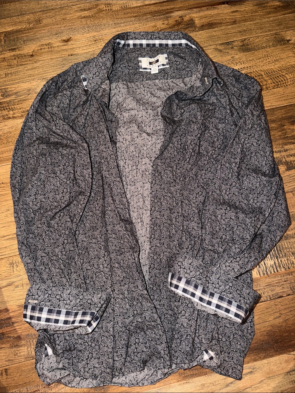 Joseph Abboud Black Paisley Lightweight Shirt Jacket
